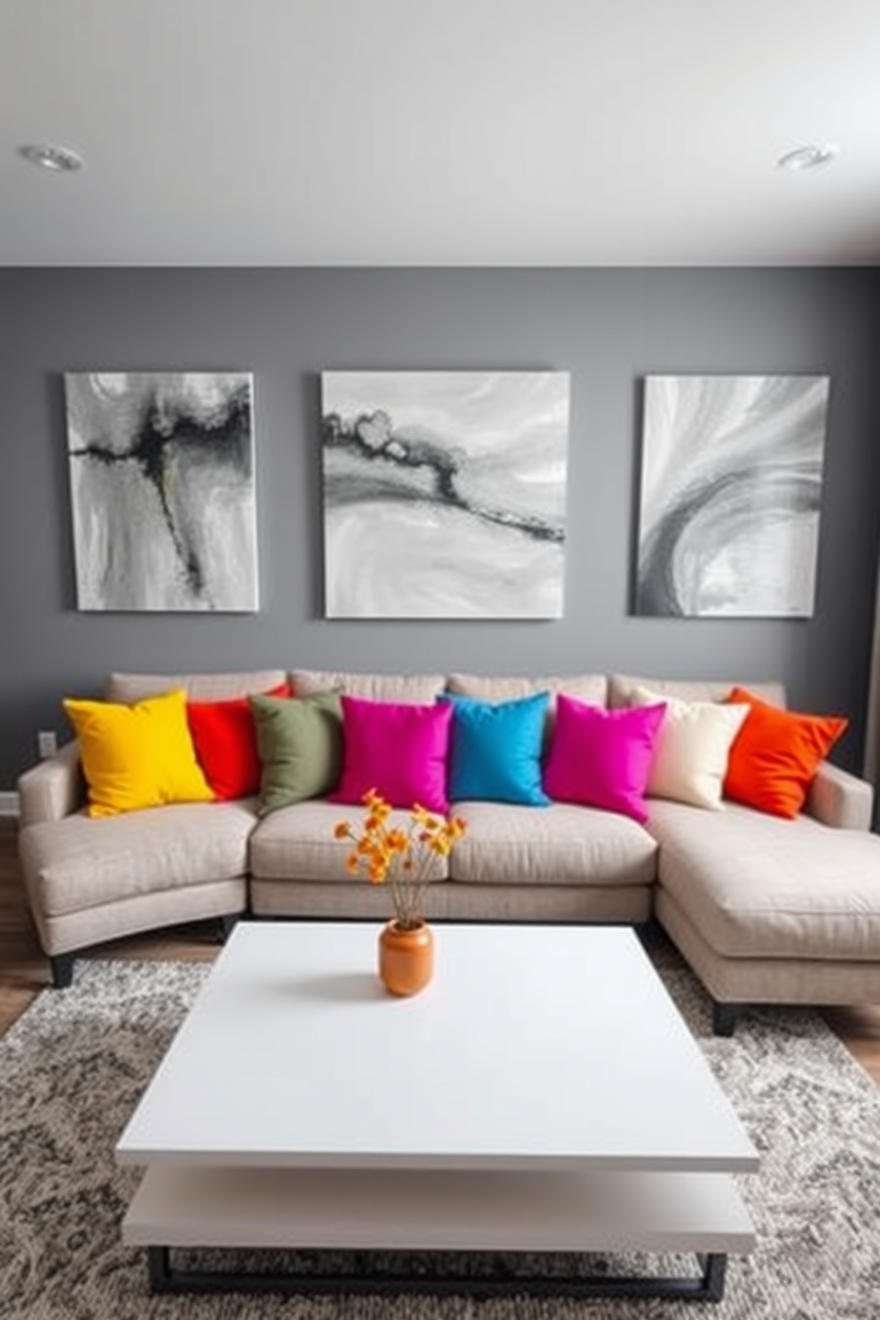 Gray Wall Painting Ideas 24