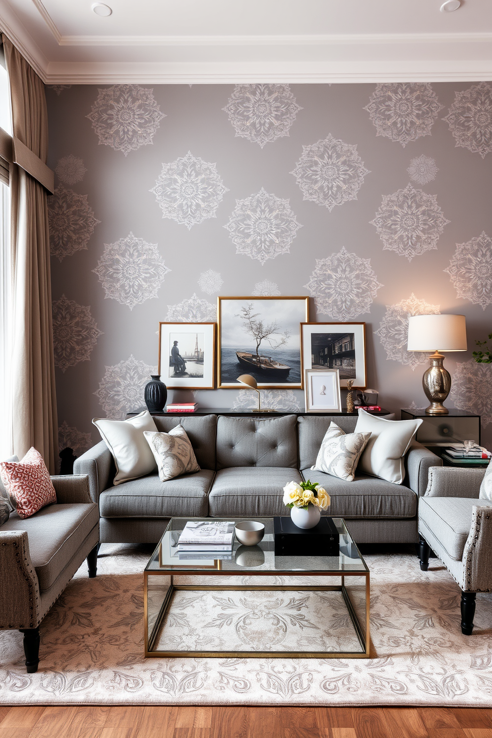 Gray Wallpaper Decorating Ideas 30