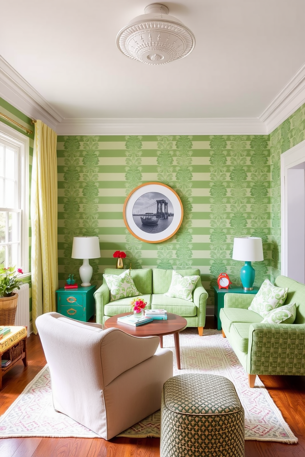 Green Wallpaper Decorating Ideas 10