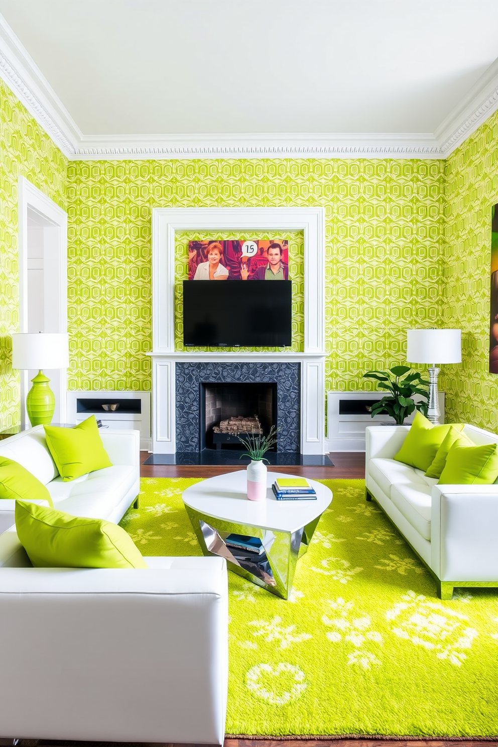 Green Wallpaper Decorating Ideas 16