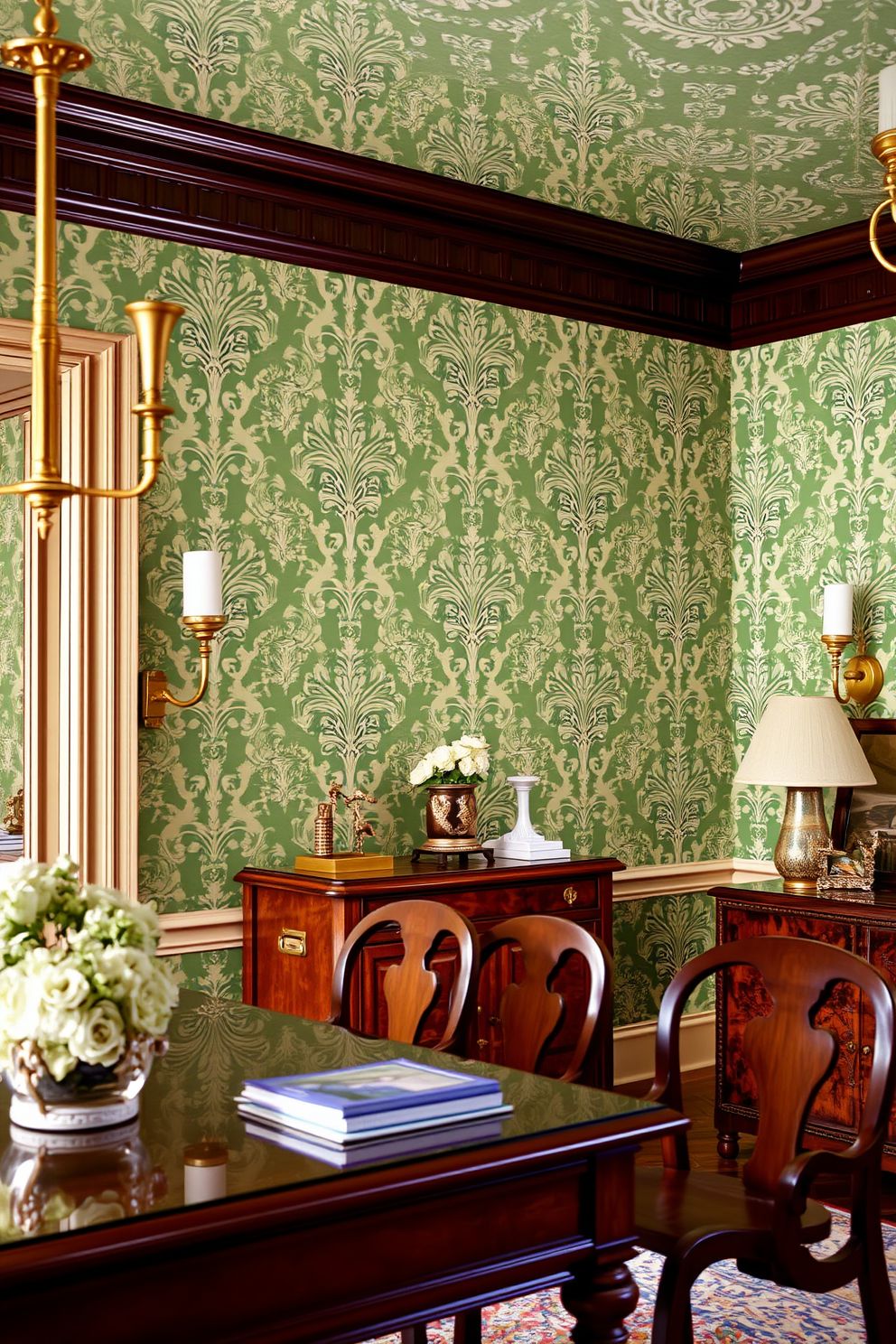 Green Wallpaper Decorating Ideas 17