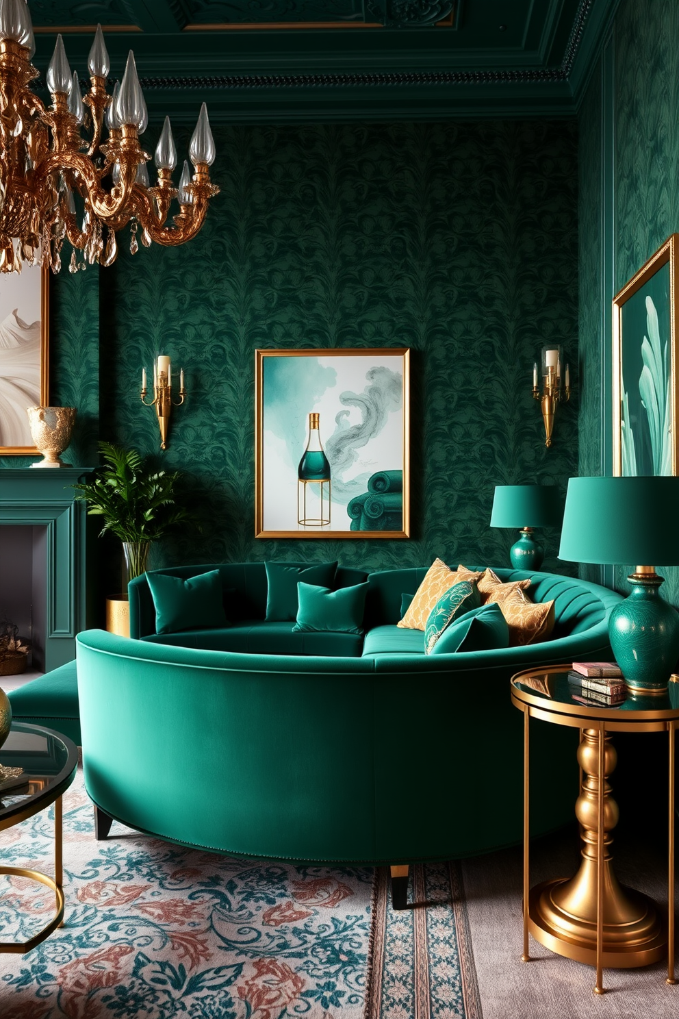 Green Wallpaper Decorating Ideas 23