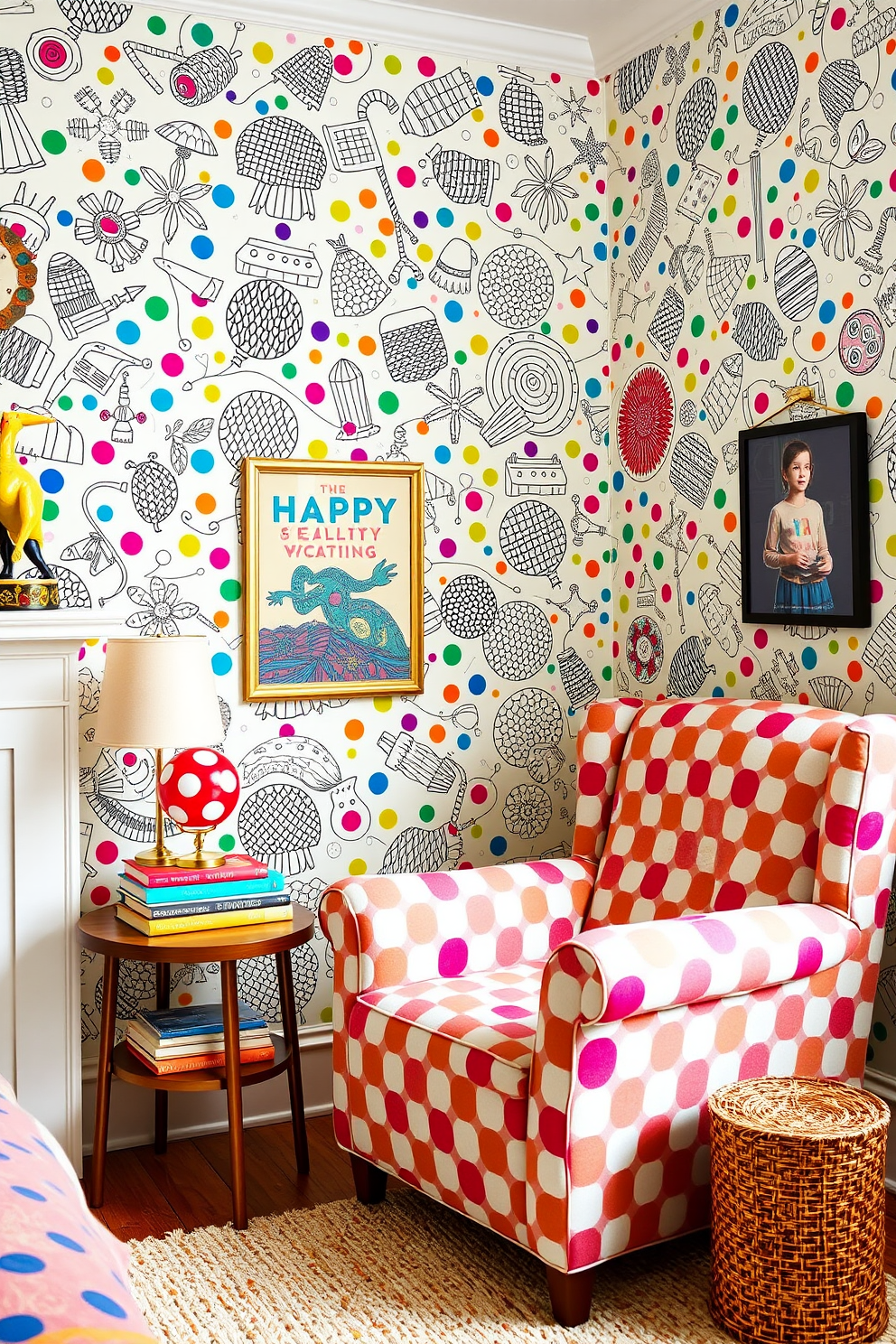 Hand Drawn Wallpaper Decorating Ideas 15