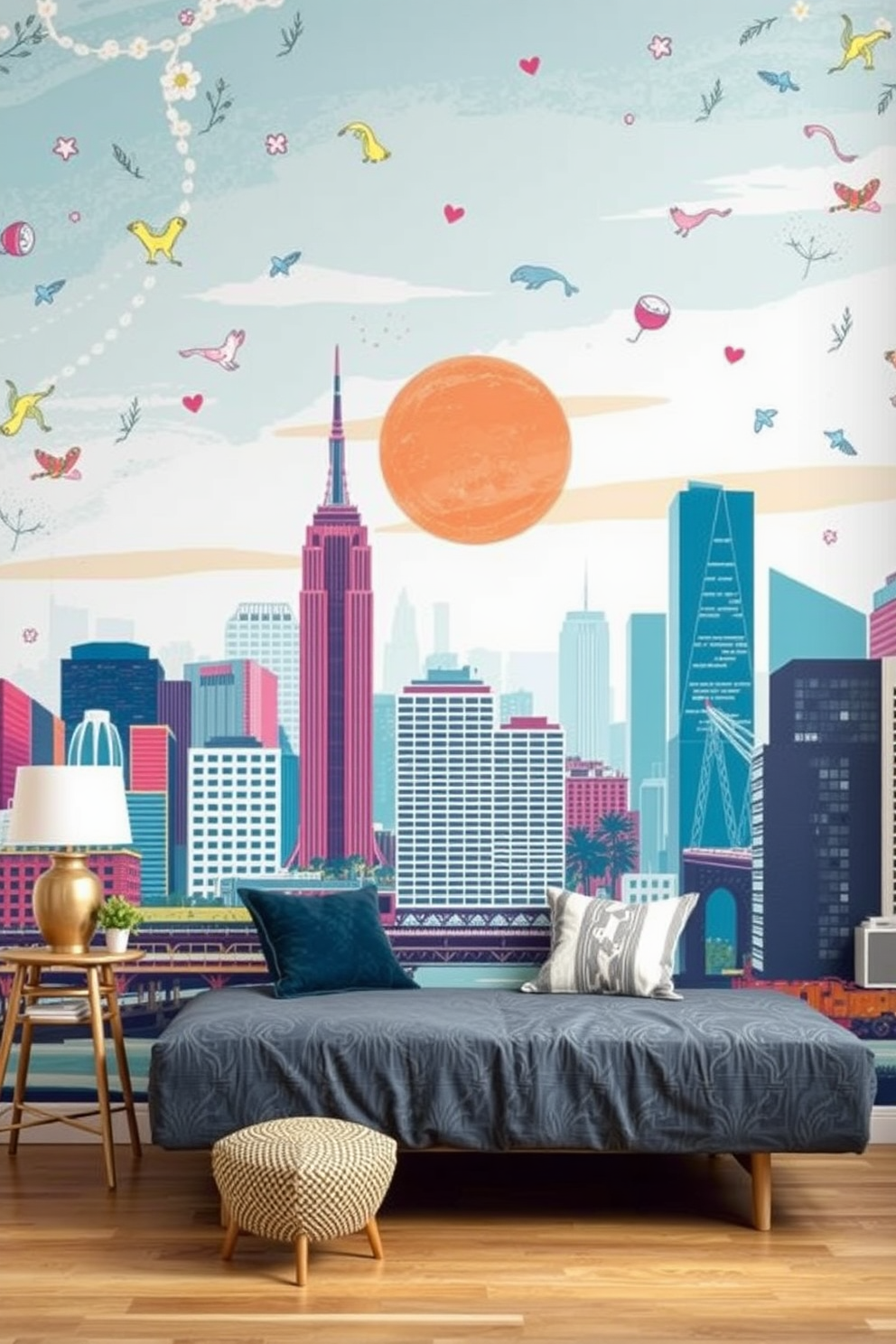 Hand Drawn Wallpaper Decorating Ideas 26