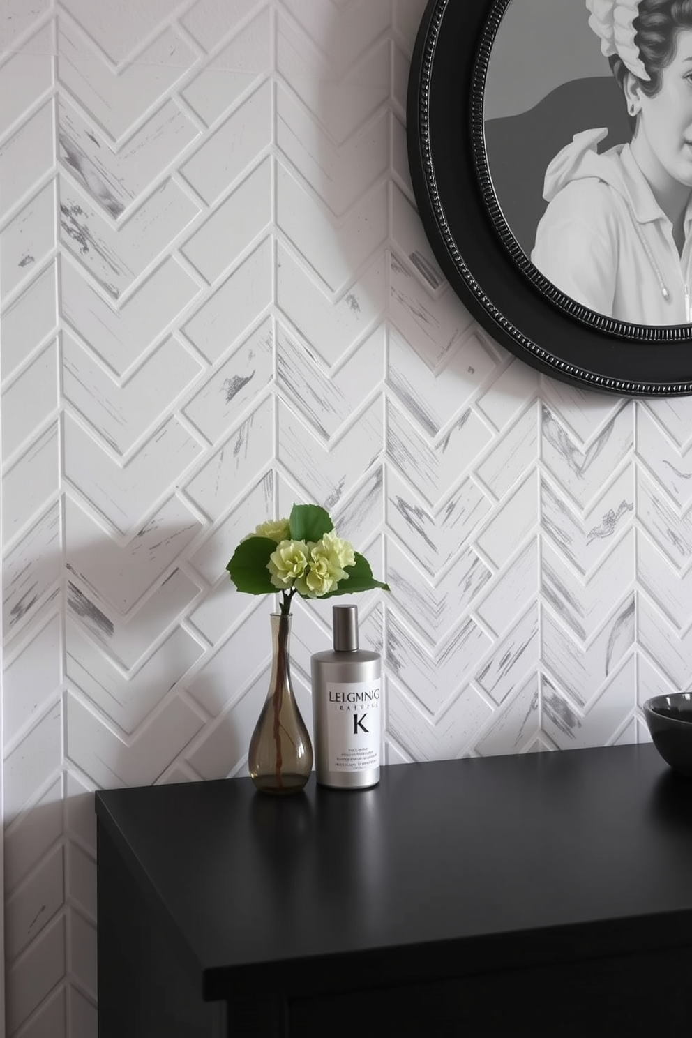 Herringbone Wall Painting Ideas 1