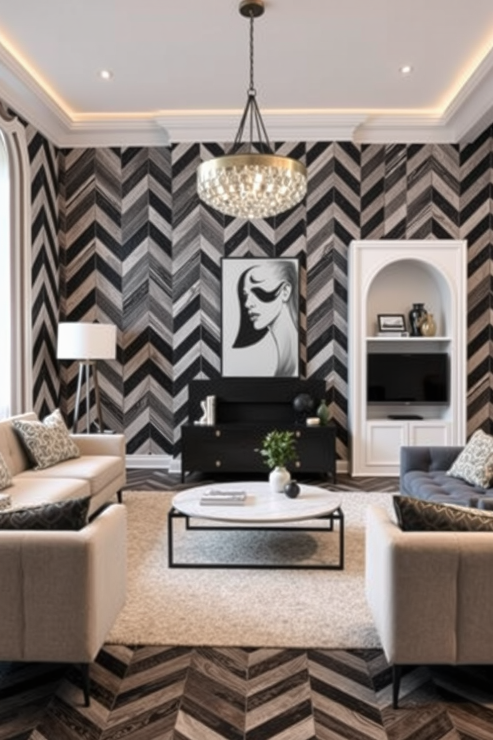 Herringbone Wall Painting Ideas 6