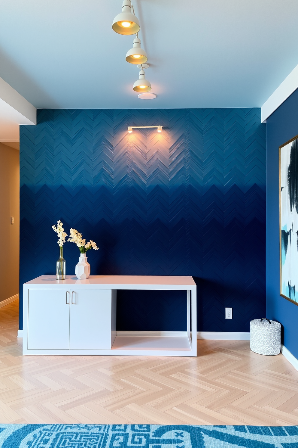 Herringbone Wall Painting Ideas 9