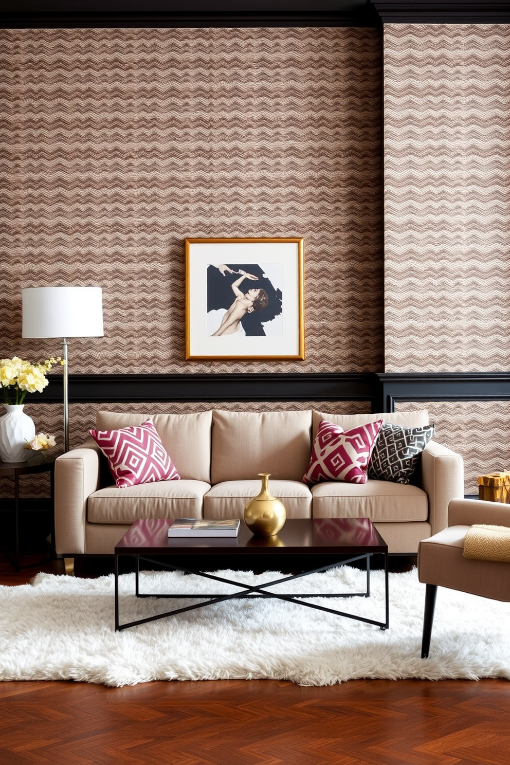 Herringbone Wallpaper Decorating Ideas 10