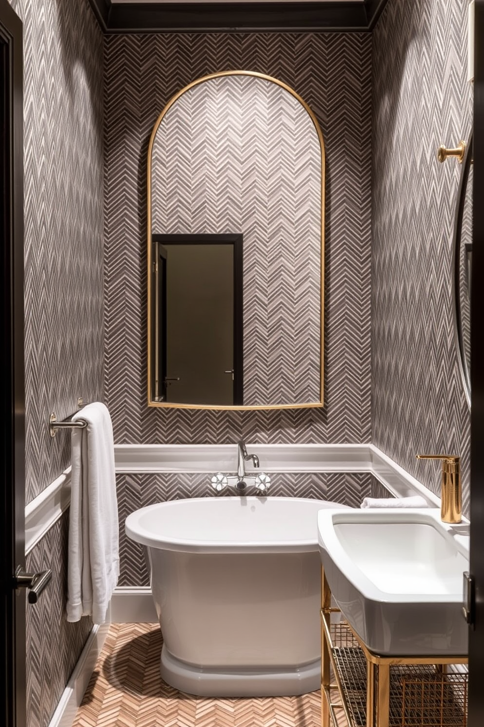 Herringbone Wallpaper Decorating Ideas 22