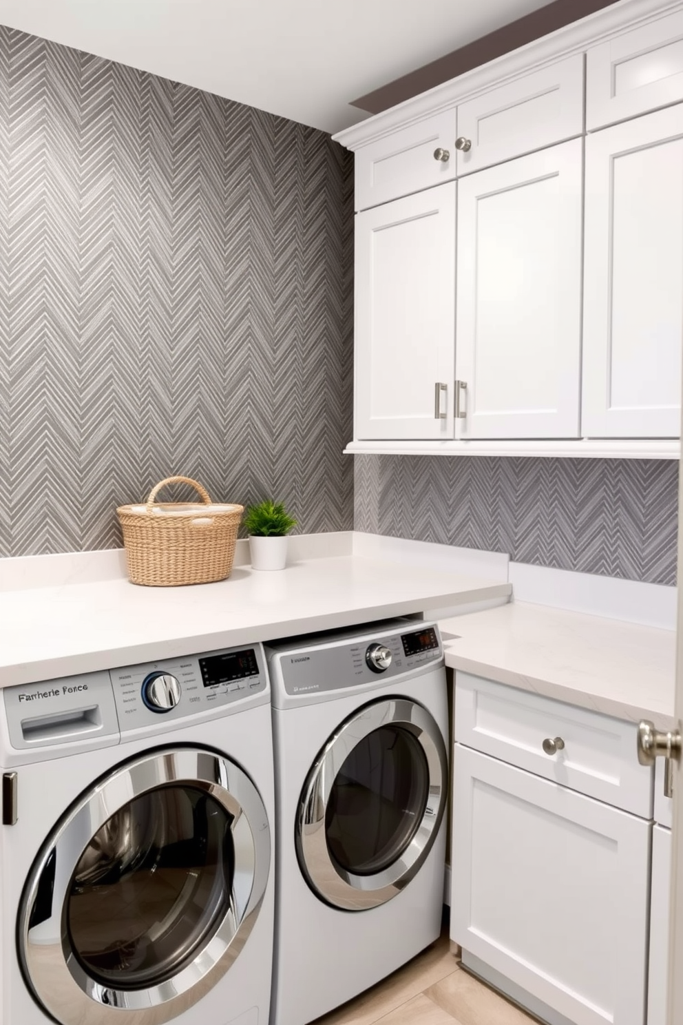 Herringbone Wallpaper Decorating Ideas 23