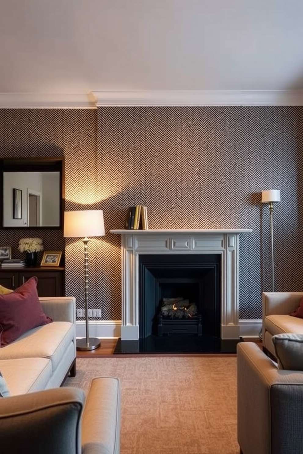 Herringbone Wallpaper Decorating Ideas 3