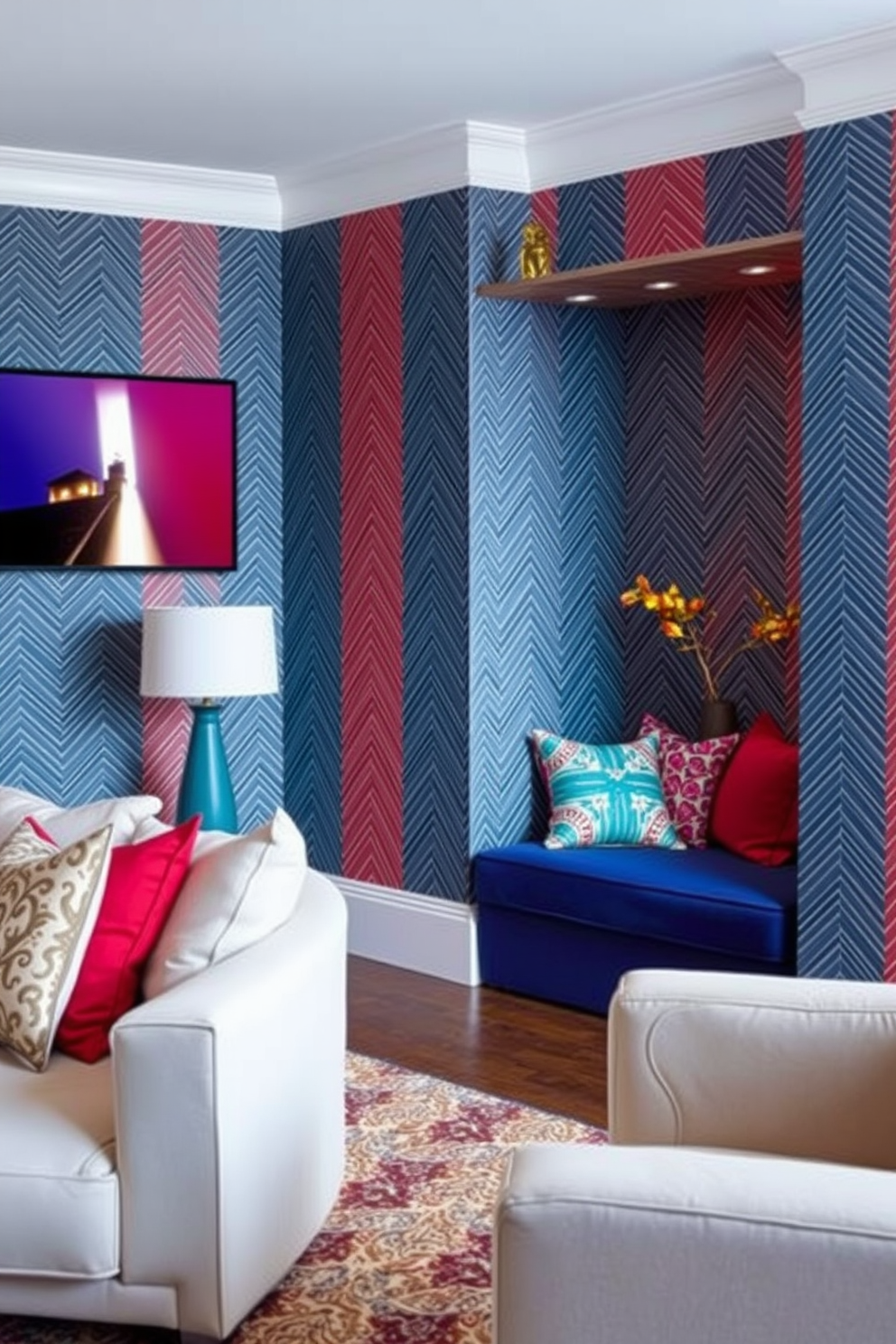 Herringbone Wallpaper Decorating Ideas 5