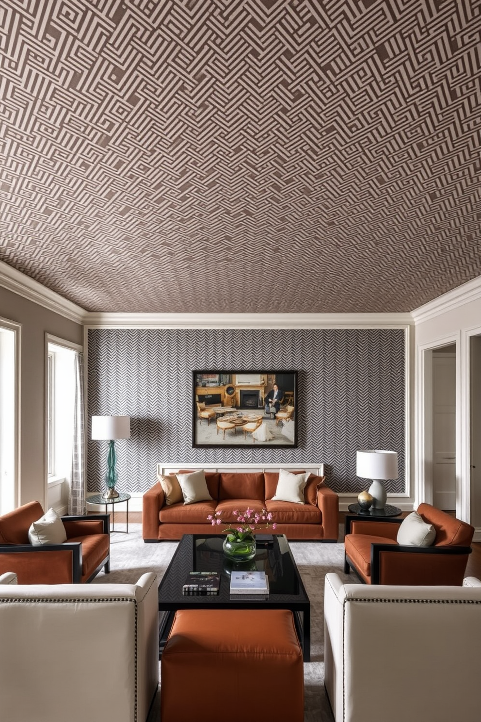 Herringbone Wallpaper Decorating Ideas 9