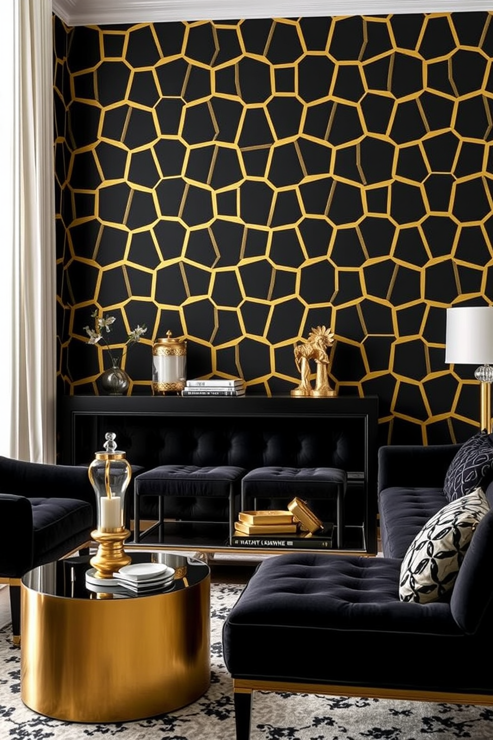 Hexagon Wallpaper Decorating Ideas 23