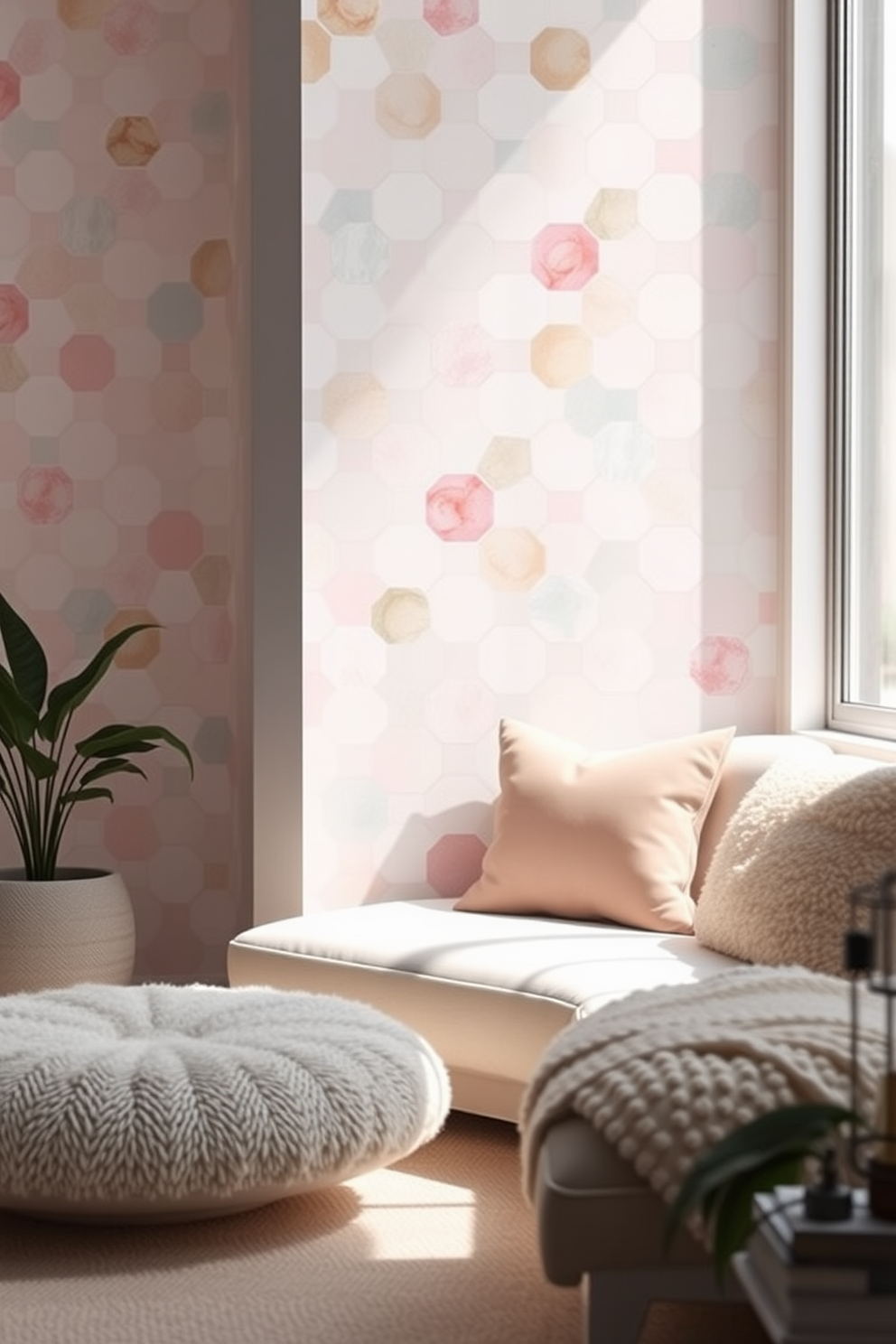 Hexagon Wallpaper Decorating Ideas 24