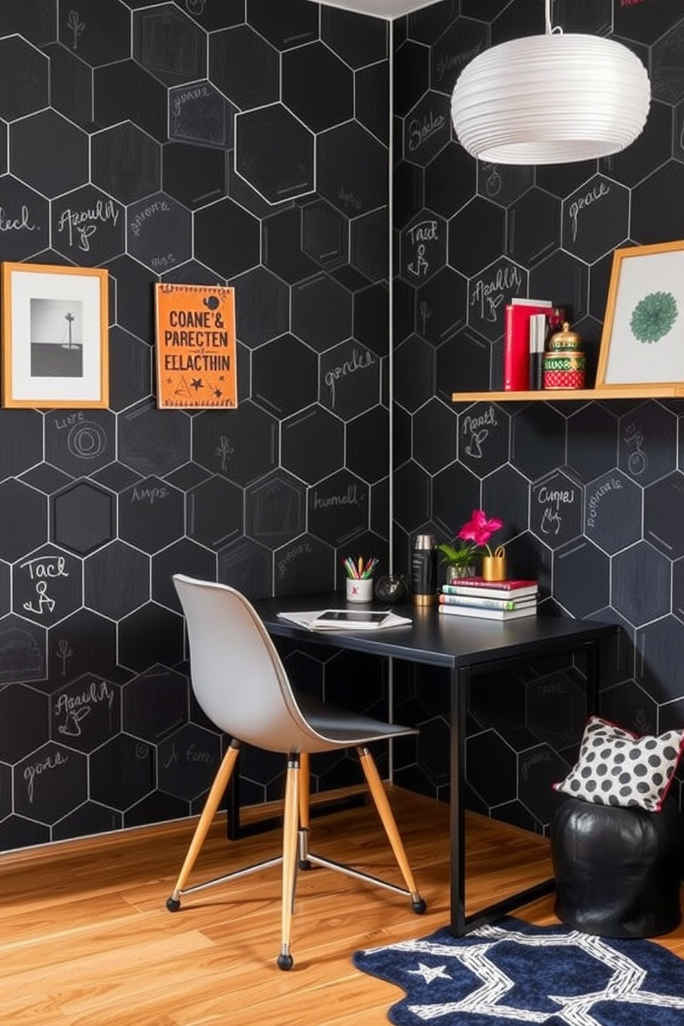 Hexagon Wallpaper Decorating Ideas 29