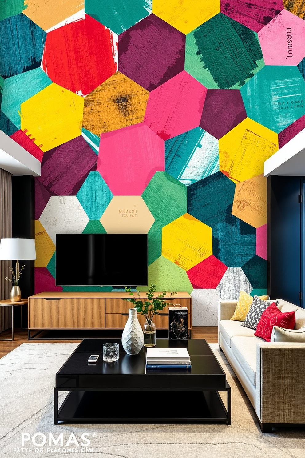 Hexagon Wallpaper Decorating Ideas 30