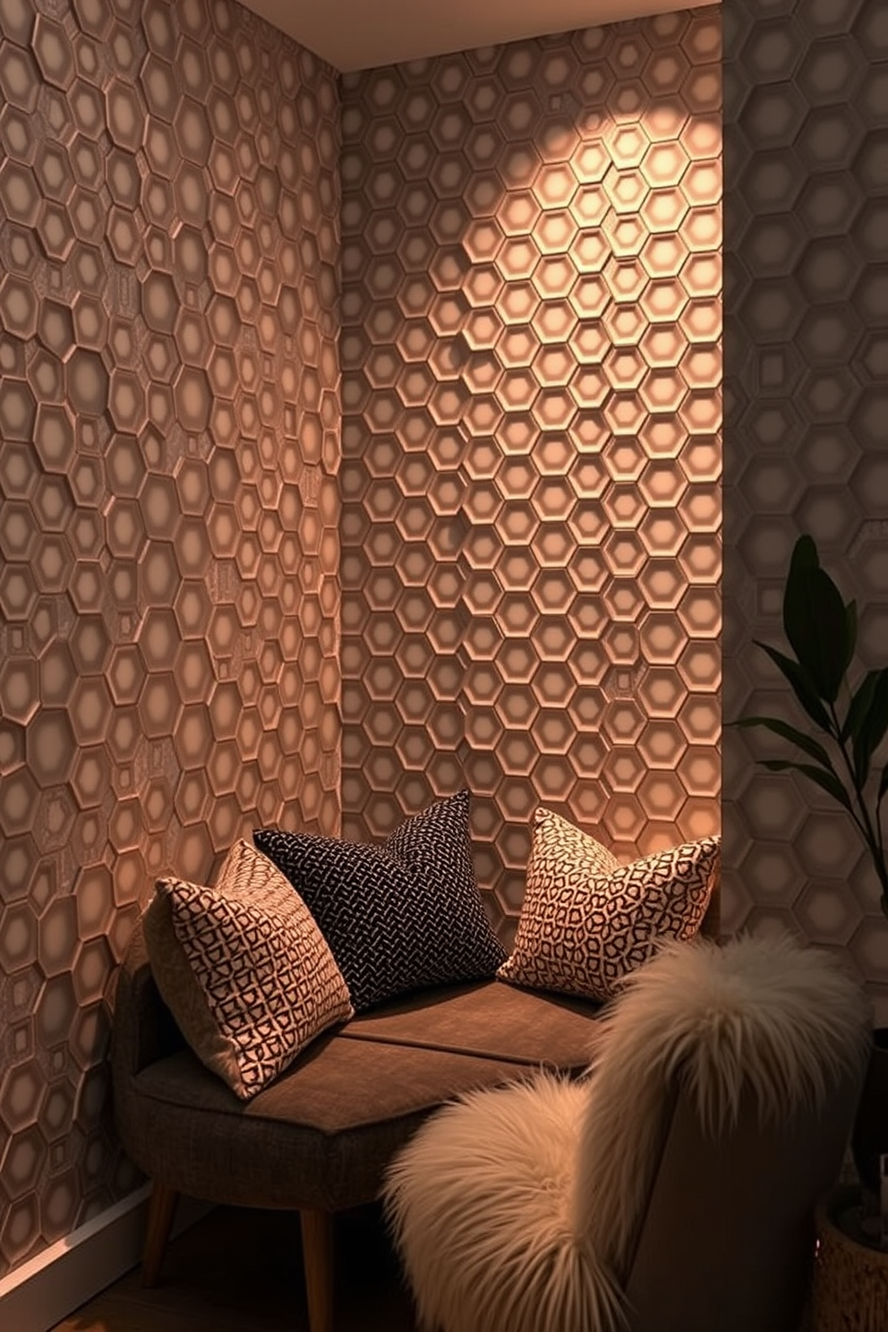 Hexagon Wallpaper Decorating Ideas 4