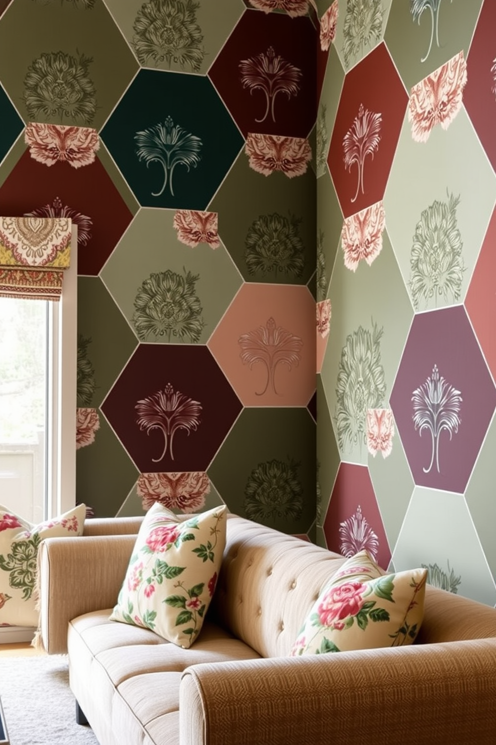 Hexagon Wallpaper Decorating Ideas 6