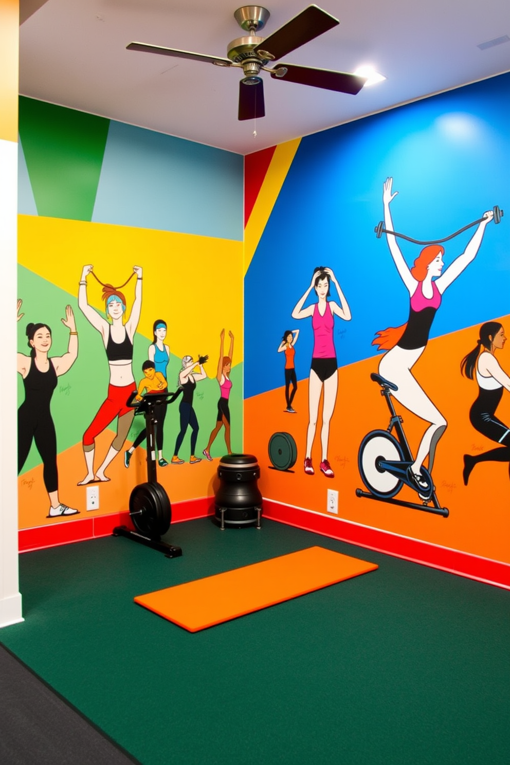 Home Gym Wall Painting Ideas 27