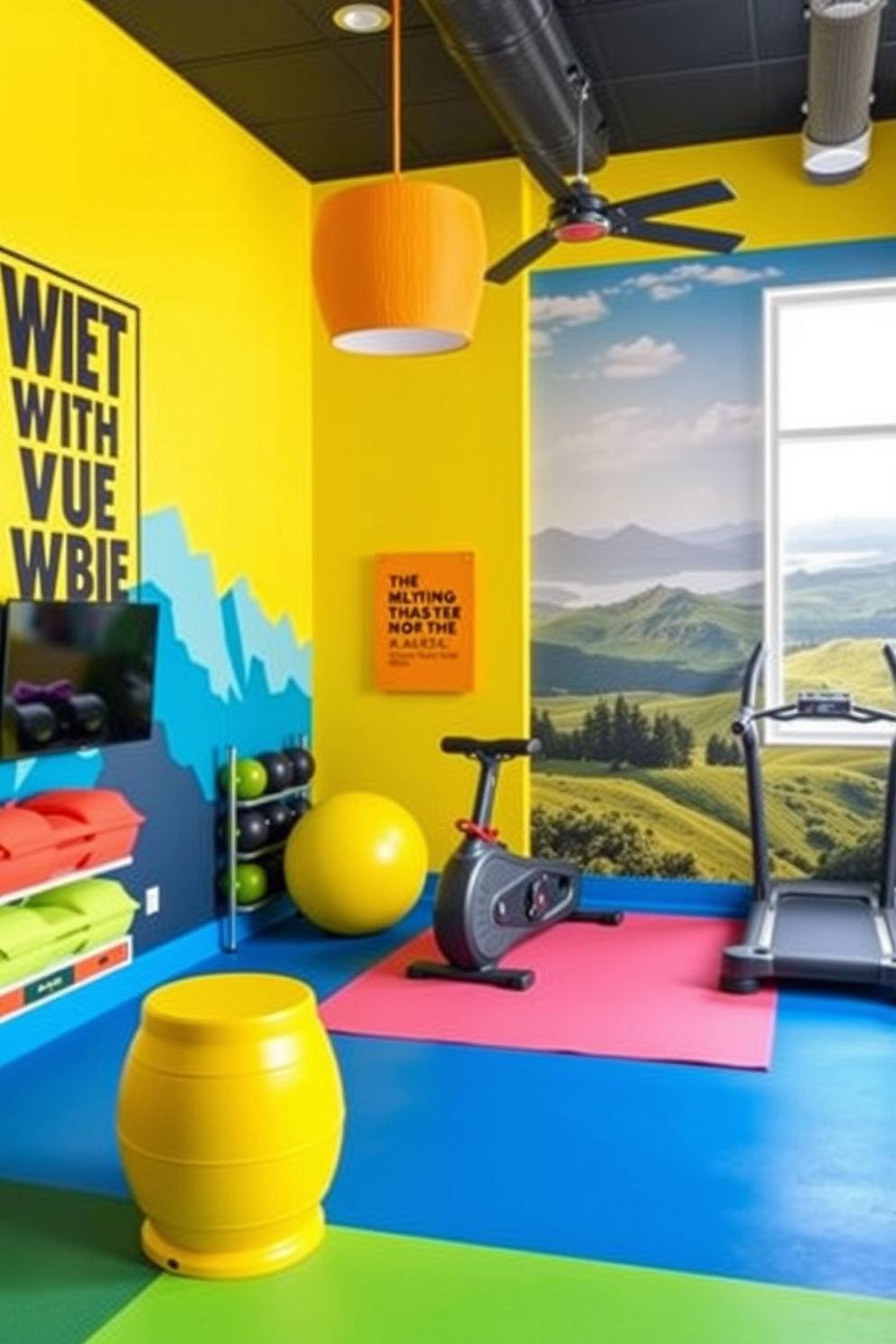 Home Gym Wall Painting Ideas 7