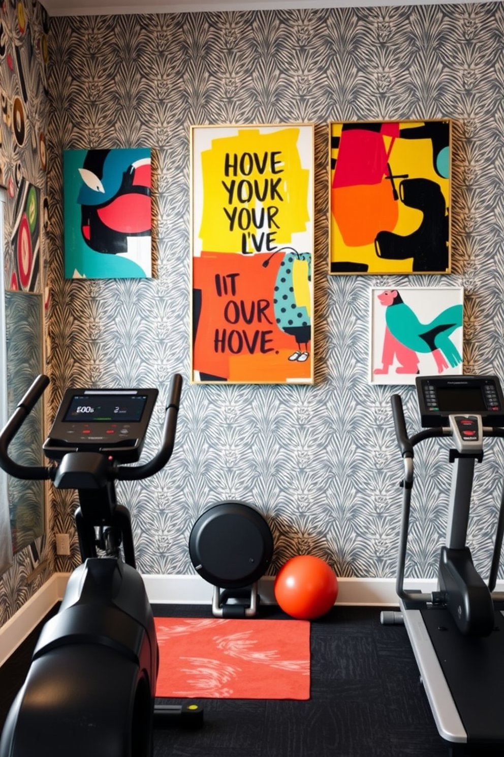 Home Gym Wallpaper Decorating Ideas 13