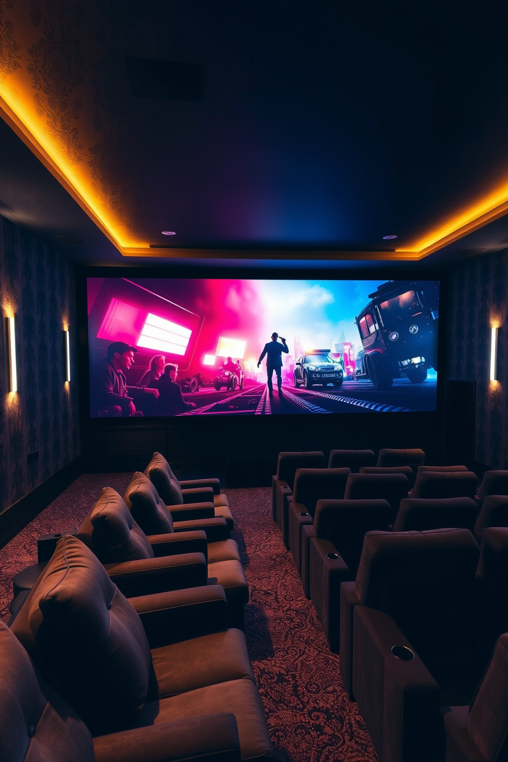 Home Theater Wallpaper Decorating Ideas 2