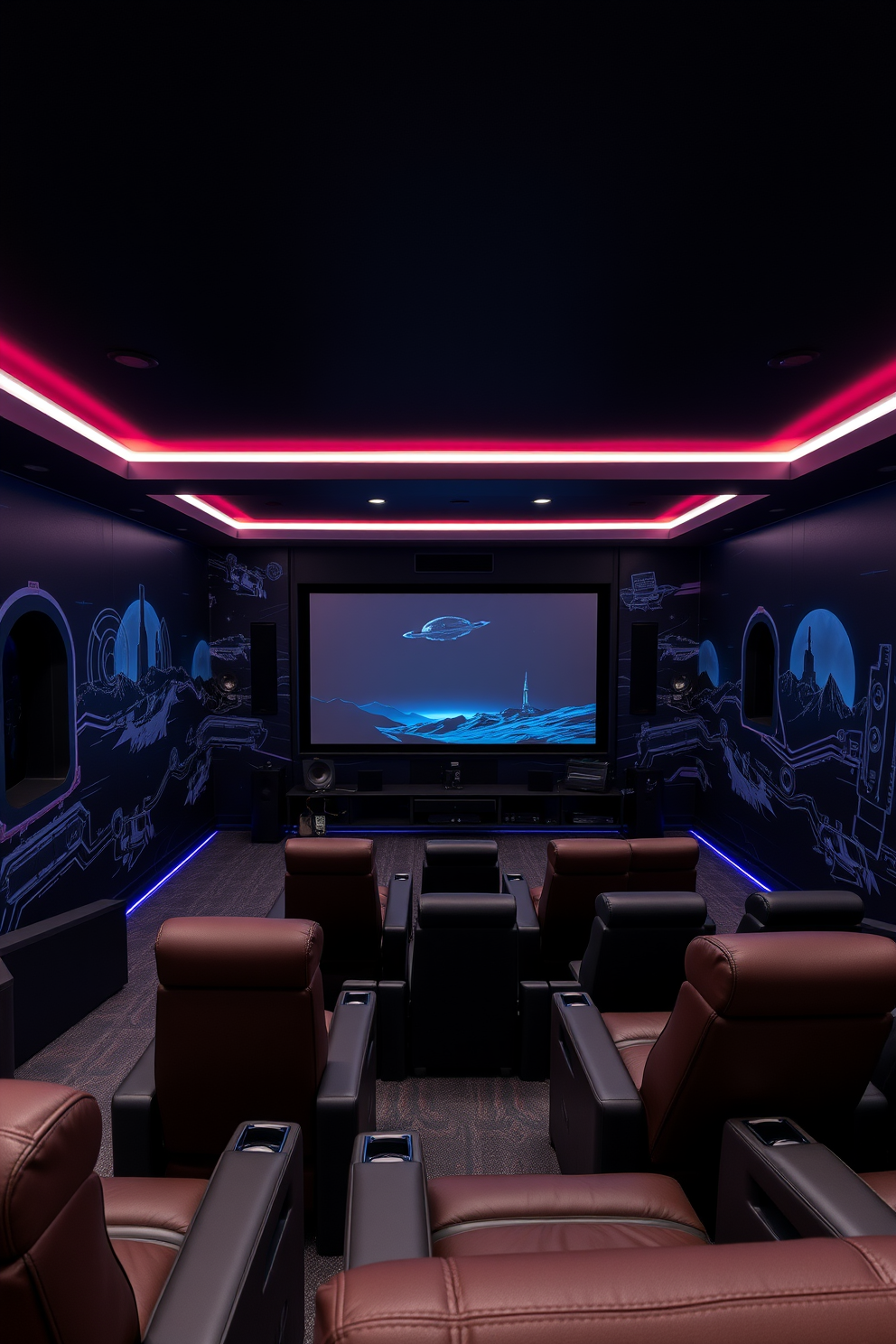 Home Theater Wallpaper Decorating Ideas 29