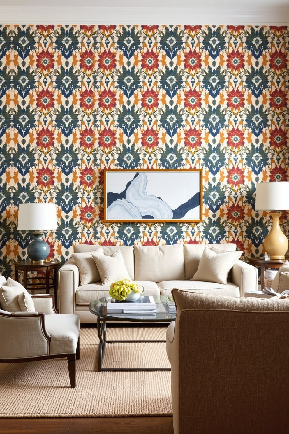 Ikat Wallpaper Decorating Ideas 1