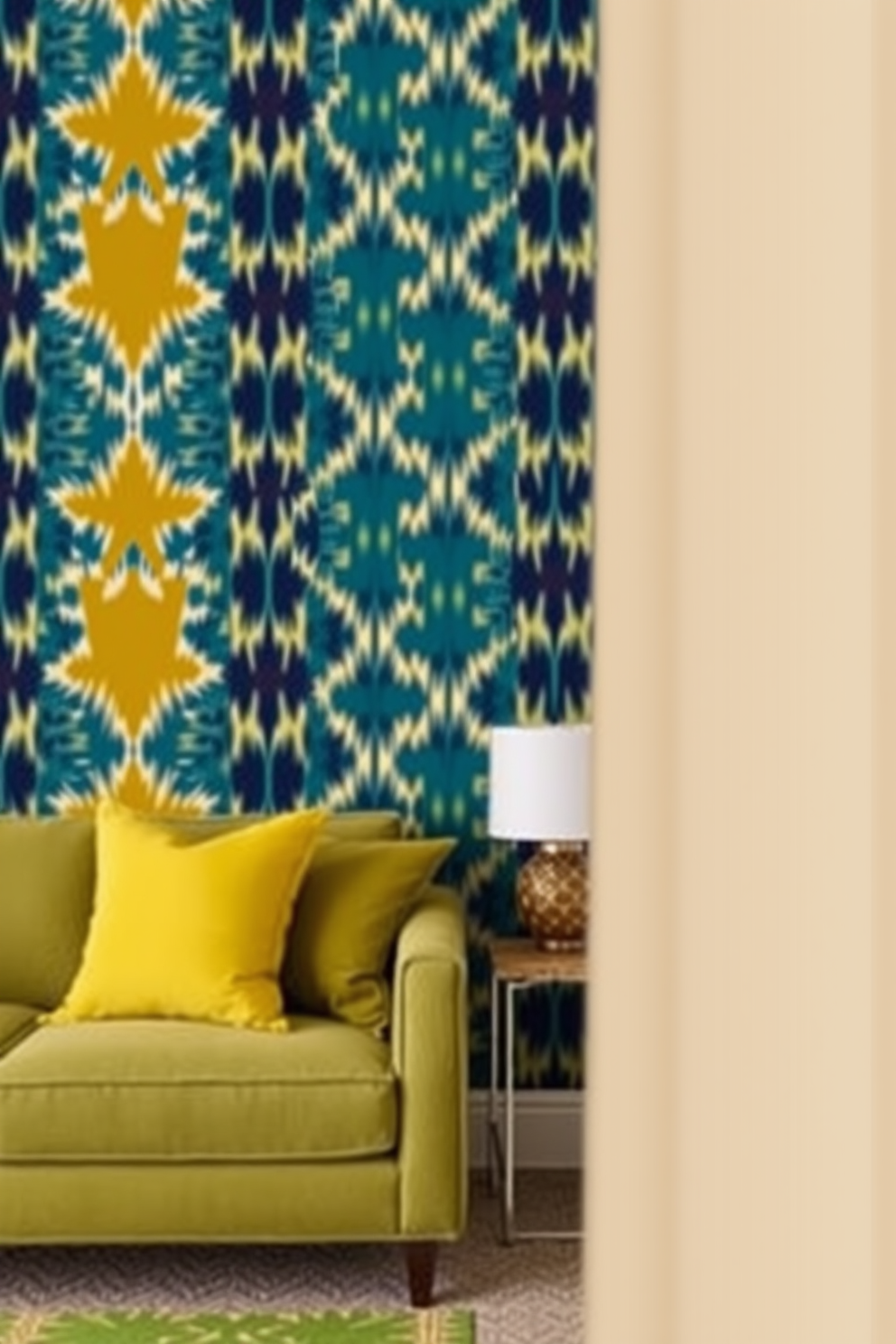 Ikat Wallpaper Decorating Ideas 24