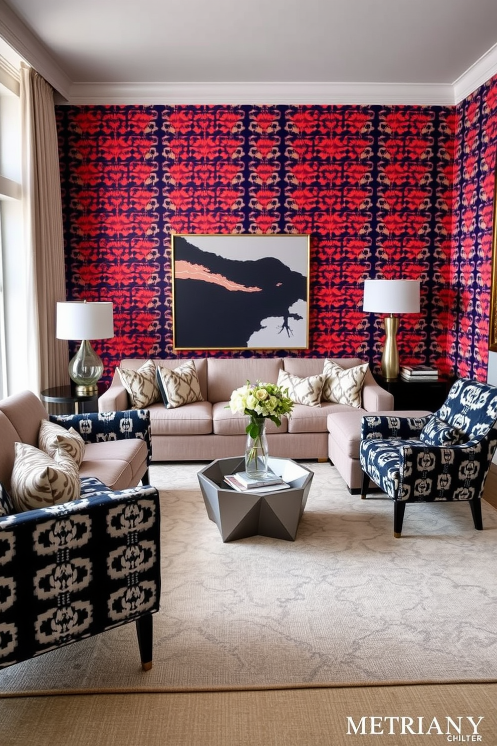 Ikat Wallpaper Decorating Ideas 4