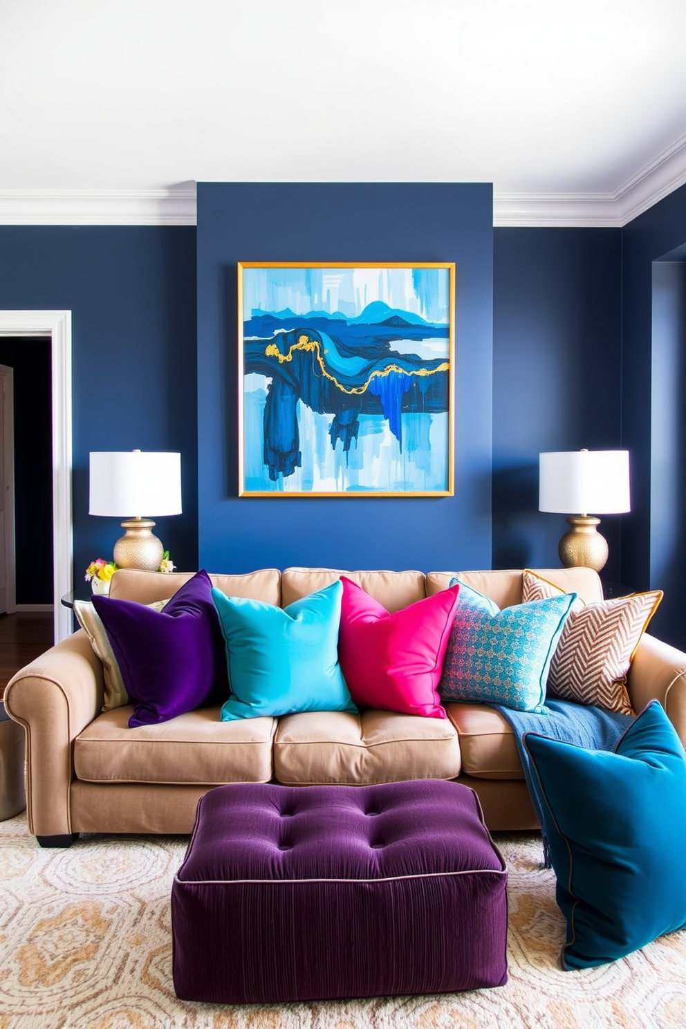 Indigo Wall Painting Ideas 13