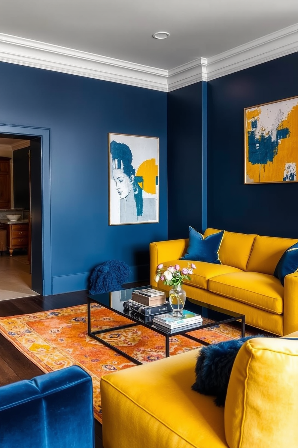 Indigo Wall Painting Ideas 15