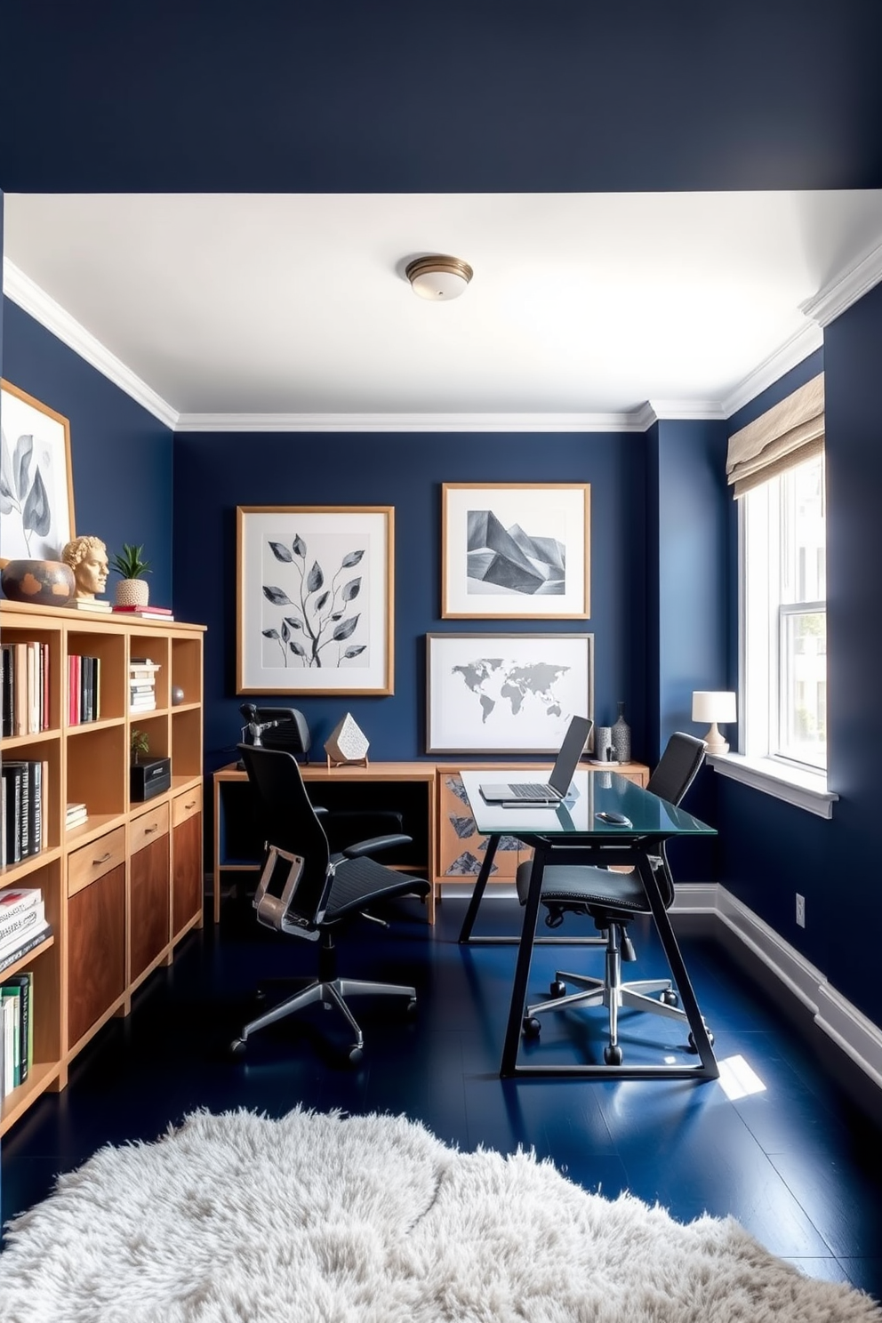 Indigo Wall Painting Ideas 23