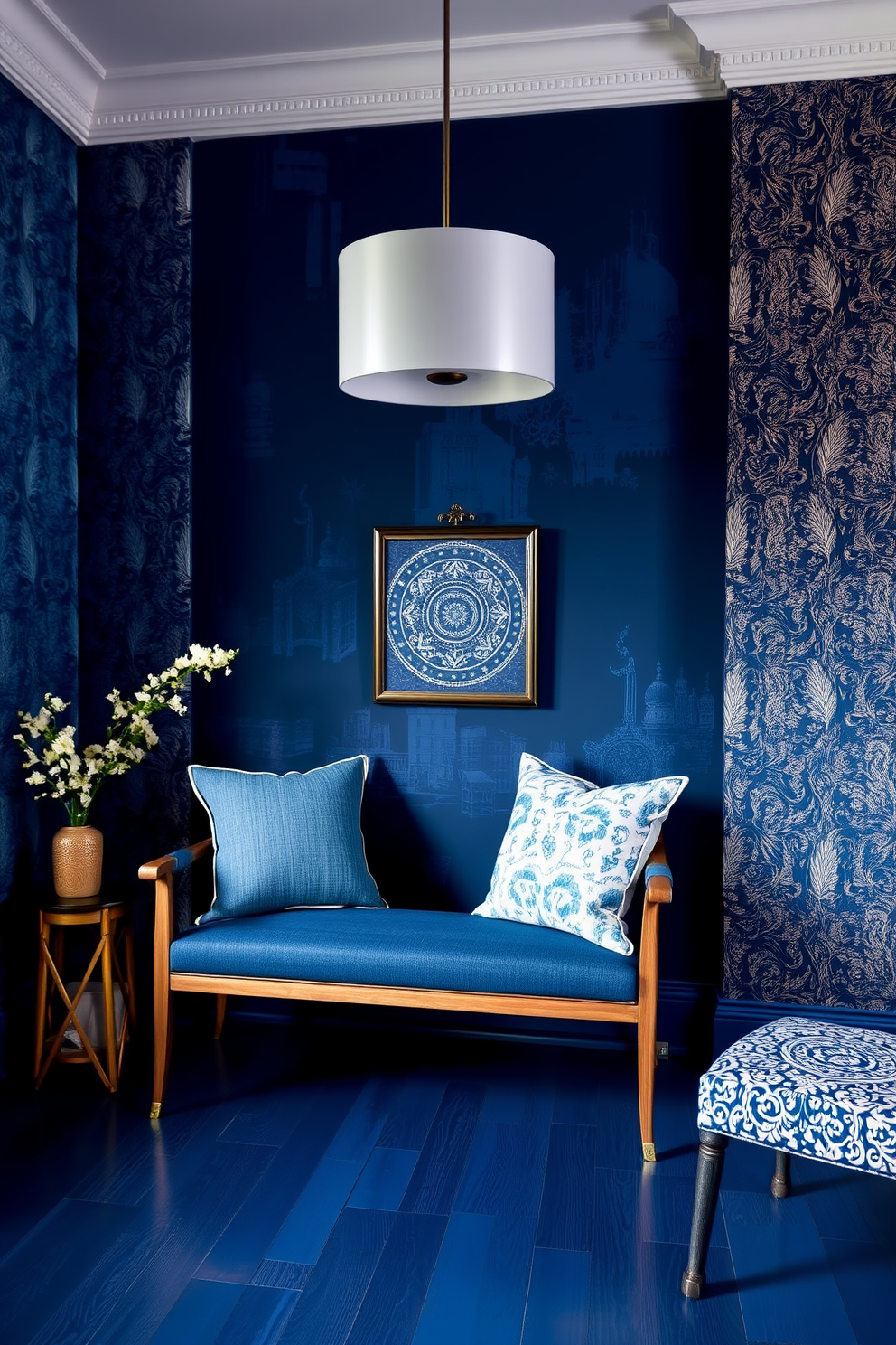 Indigo Wall Painting Ideas 28