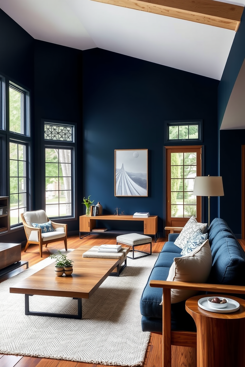 Indigo Wall Painting Ideas 6