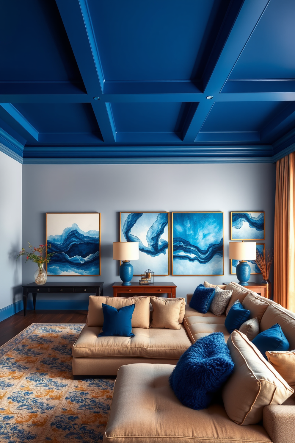 Indigo Wall Painting Ideas 9