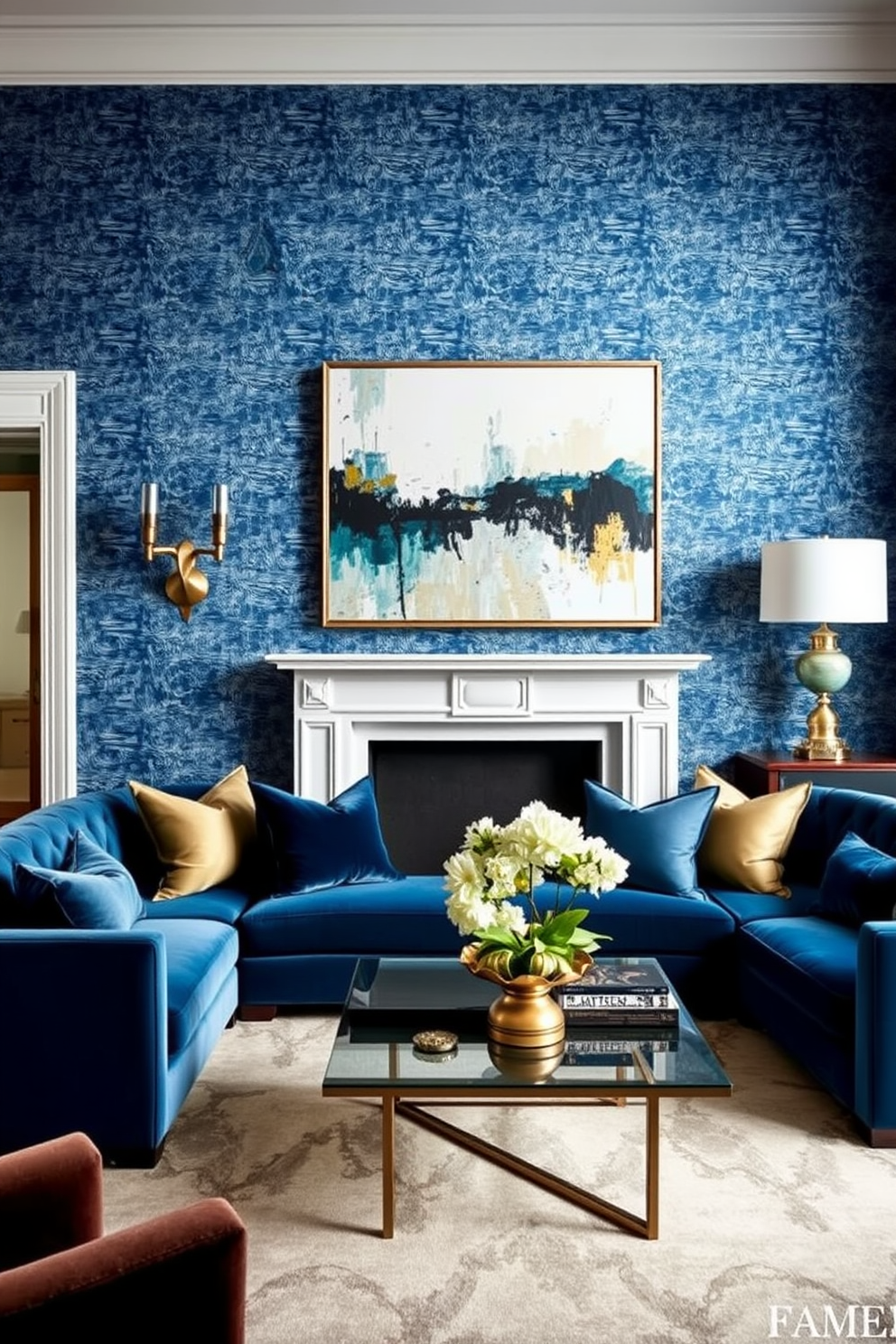 Indigo Wallpaper Decorating Ideas 10