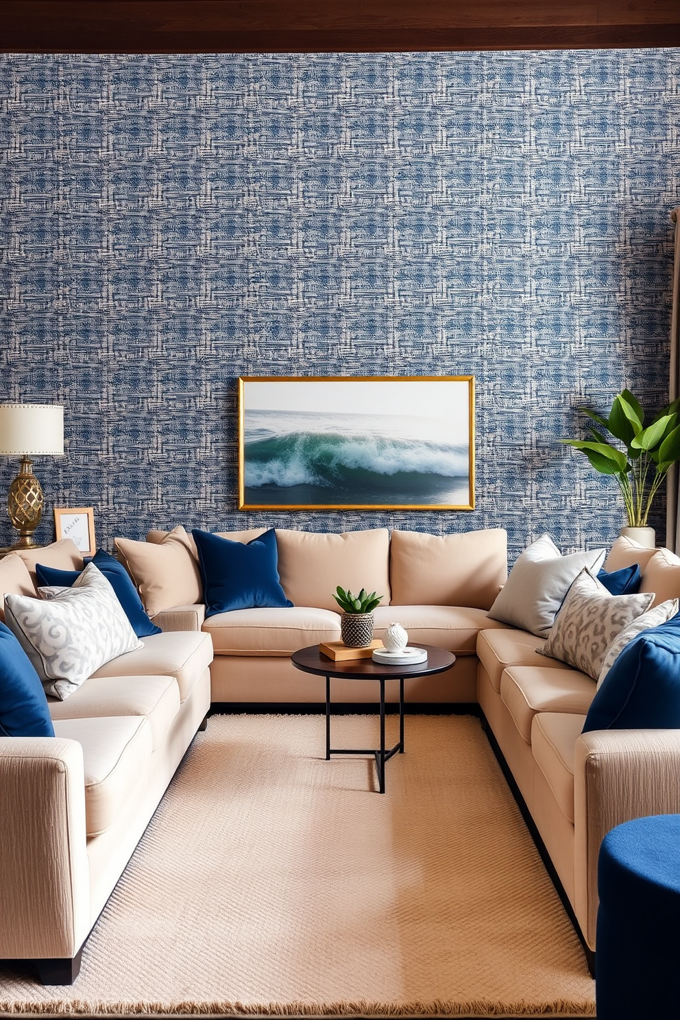 Indigo Wallpaper Decorating Ideas 16