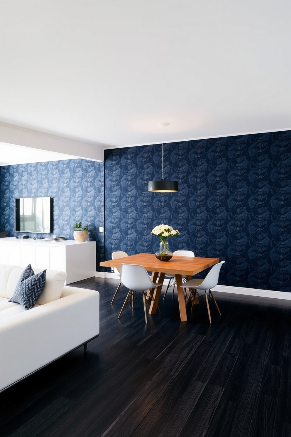 Indigo Wallpaper Decorating Ideas 21