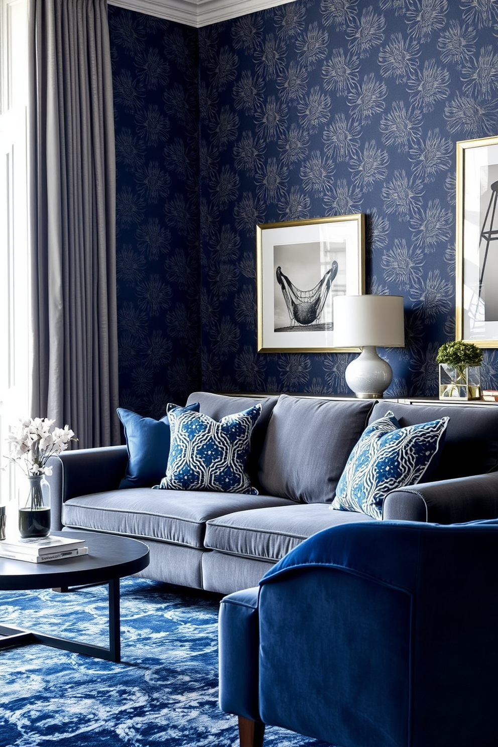 Indigo Wallpaper Decorating Ideas 22