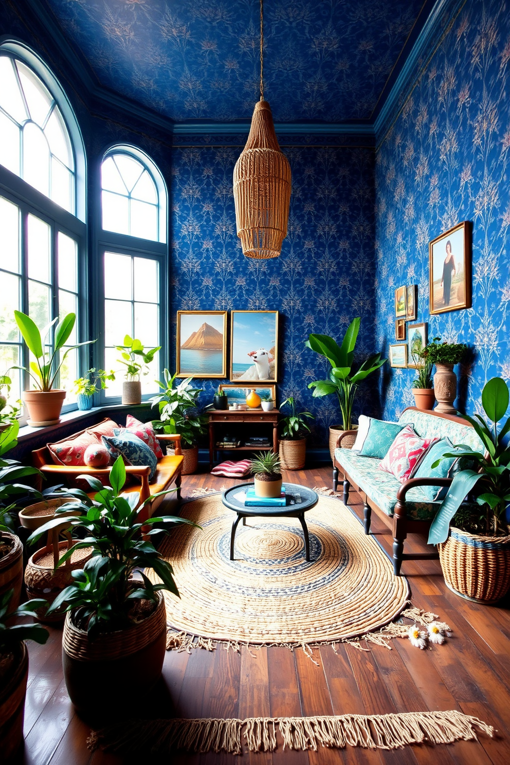 Indigo Wallpaper Decorating Ideas 26