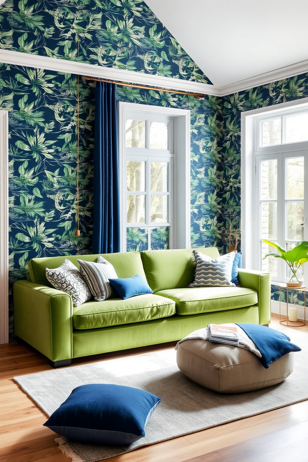 Indigo Wallpaper Decorating Ideas 28