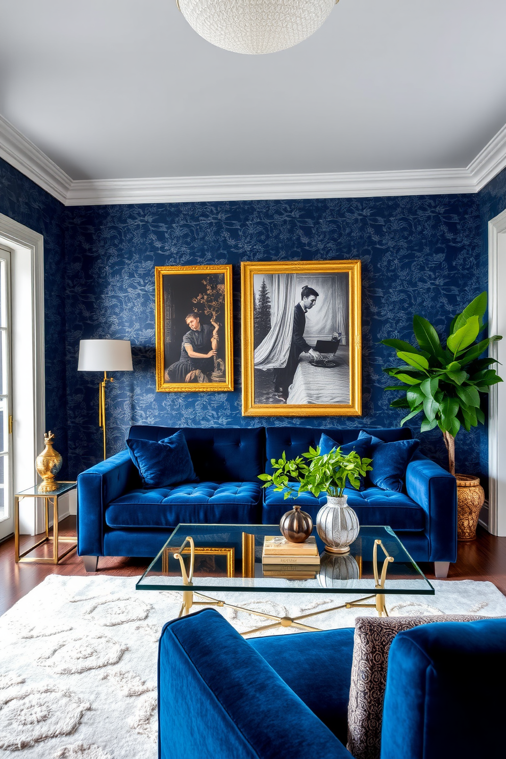 Indigo Wallpaper Decorating Ideas 30