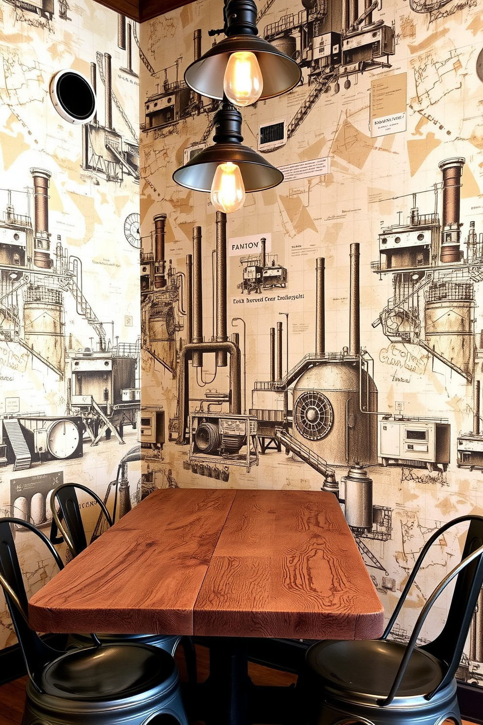 Industrial Wallpaper Decorating Ideas 9