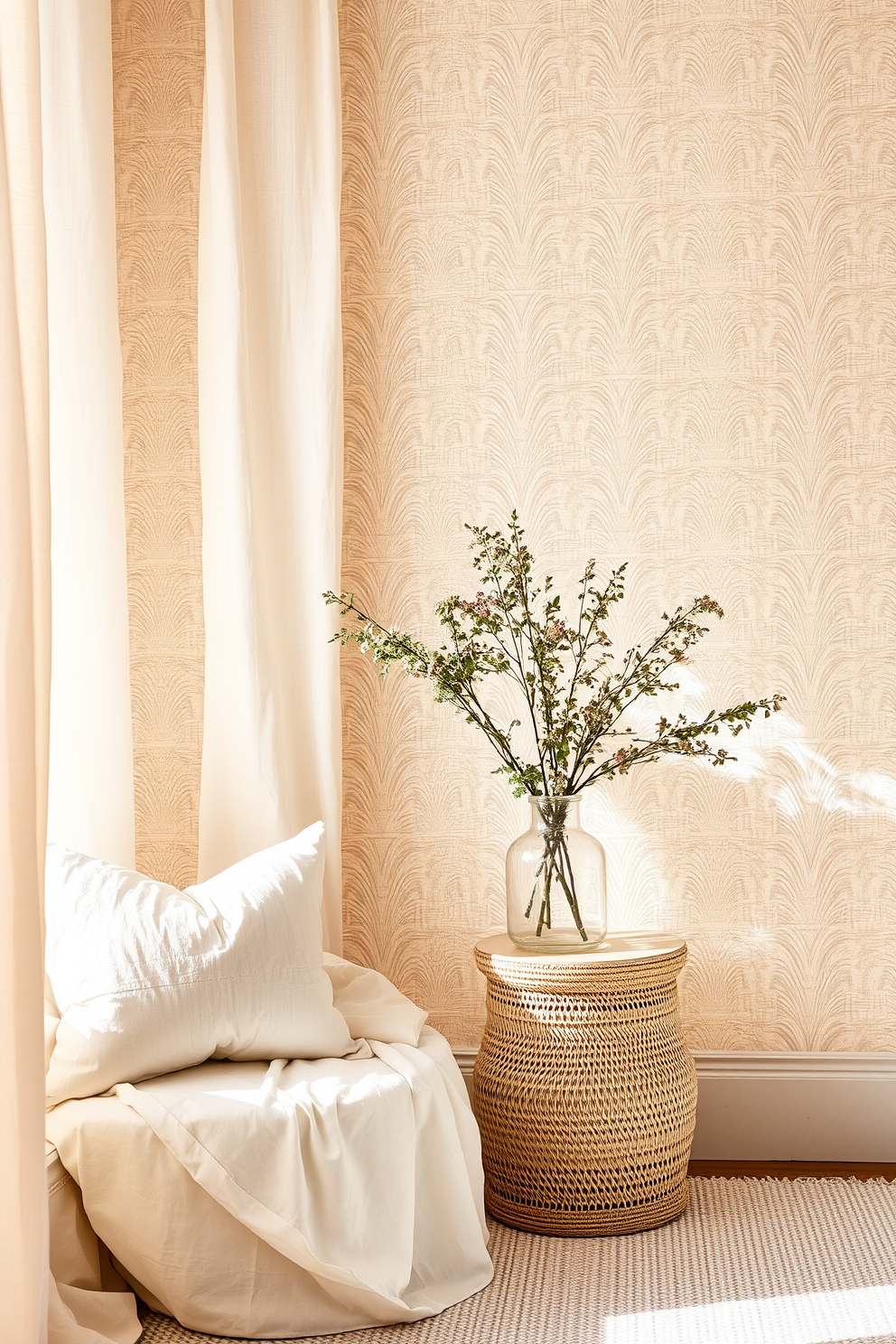 Ivory Wallpaper Decorating Ideas 13