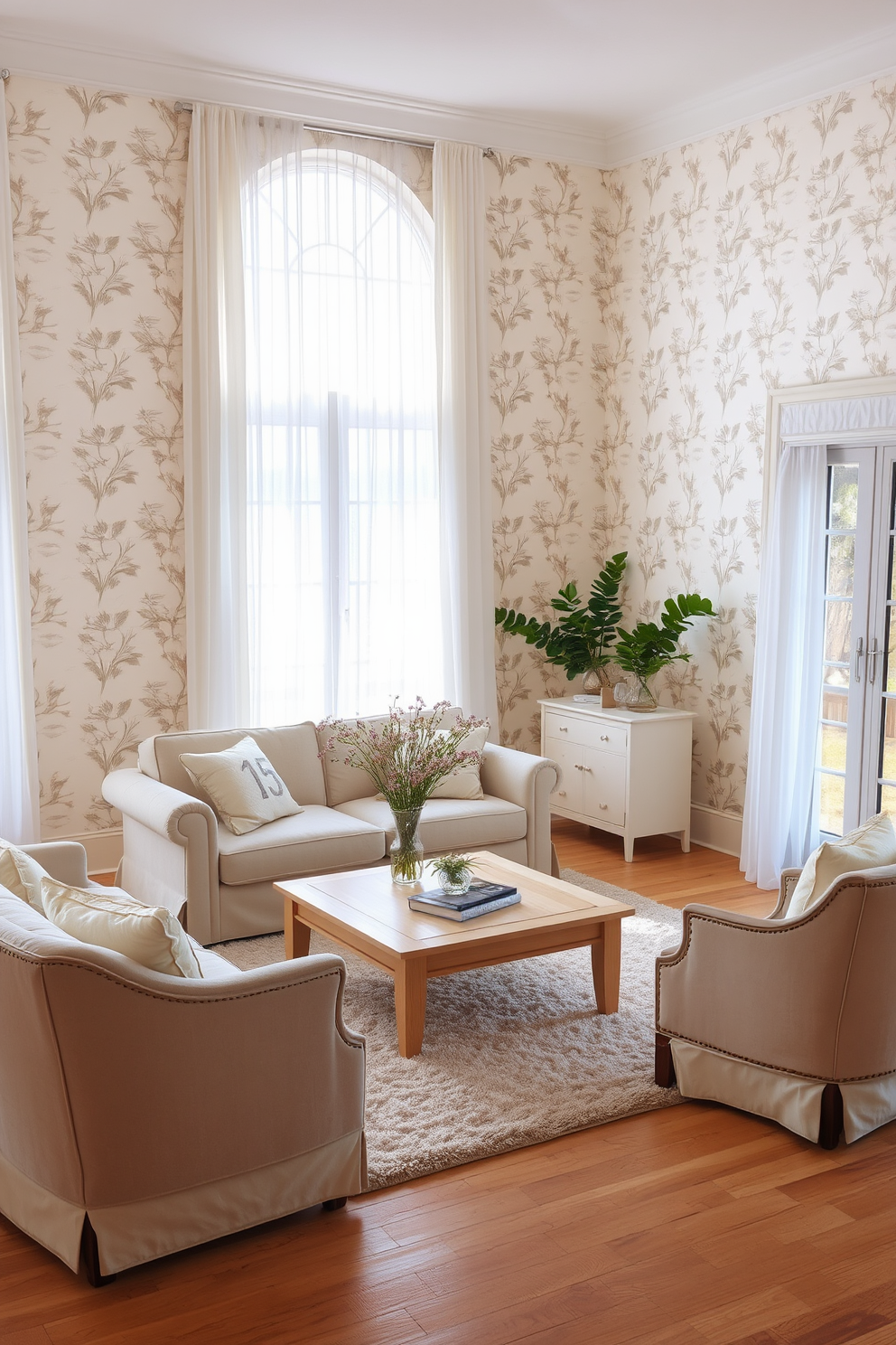 Ivory Wallpaper Decorating Ideas 24