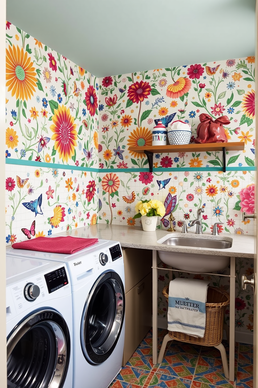 Laundry Room Wallpaper Decorating Ideas 25