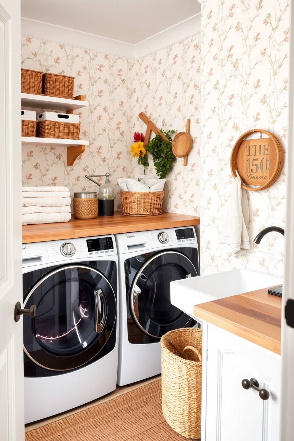 Laundry Room Wallpaper Decorating Ideas 27