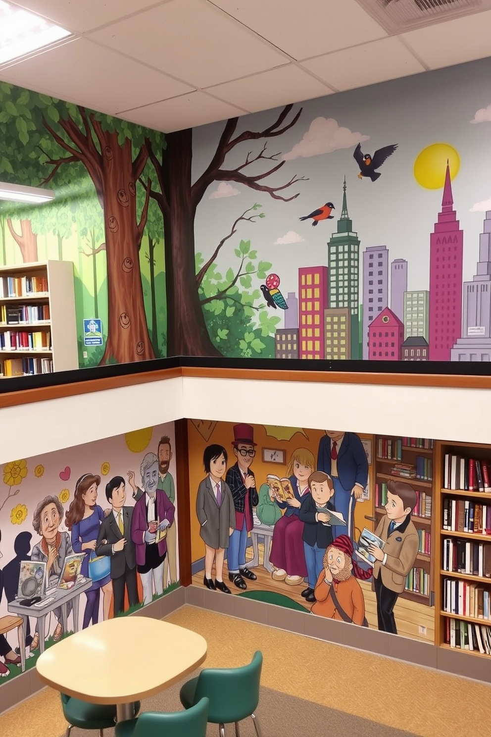 Library Wall Painting Ideas 29